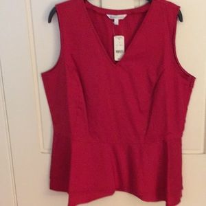 Brooks Brothers Red Peplum Blouse